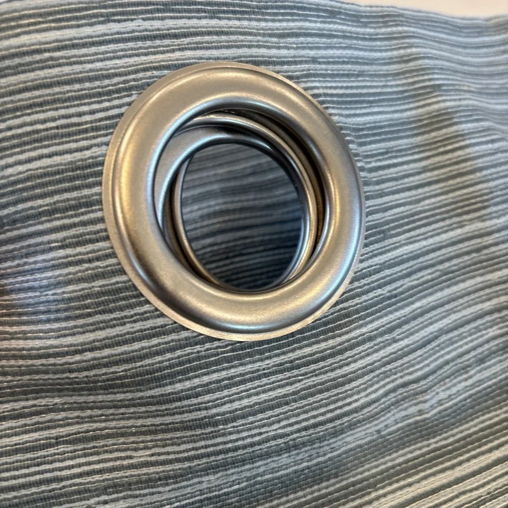 Allen & Roth Window Curtain Grommet Top 2 Panels Teal Stripe 54